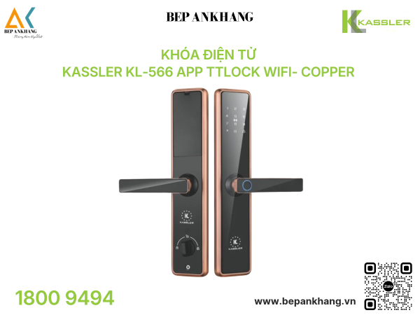 Khóa điện tử Kassler KL-566 App TTlock Wifi- Copper 